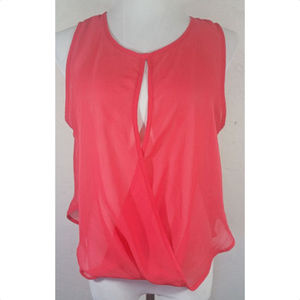 Dulce Carola Small Tank Top Sheer Cut Outs Coral